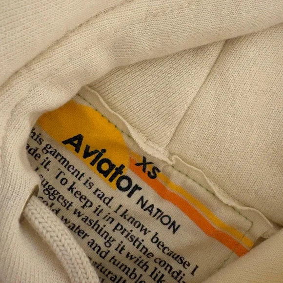 Aviator Nation Cream Hoodie brand new with tags